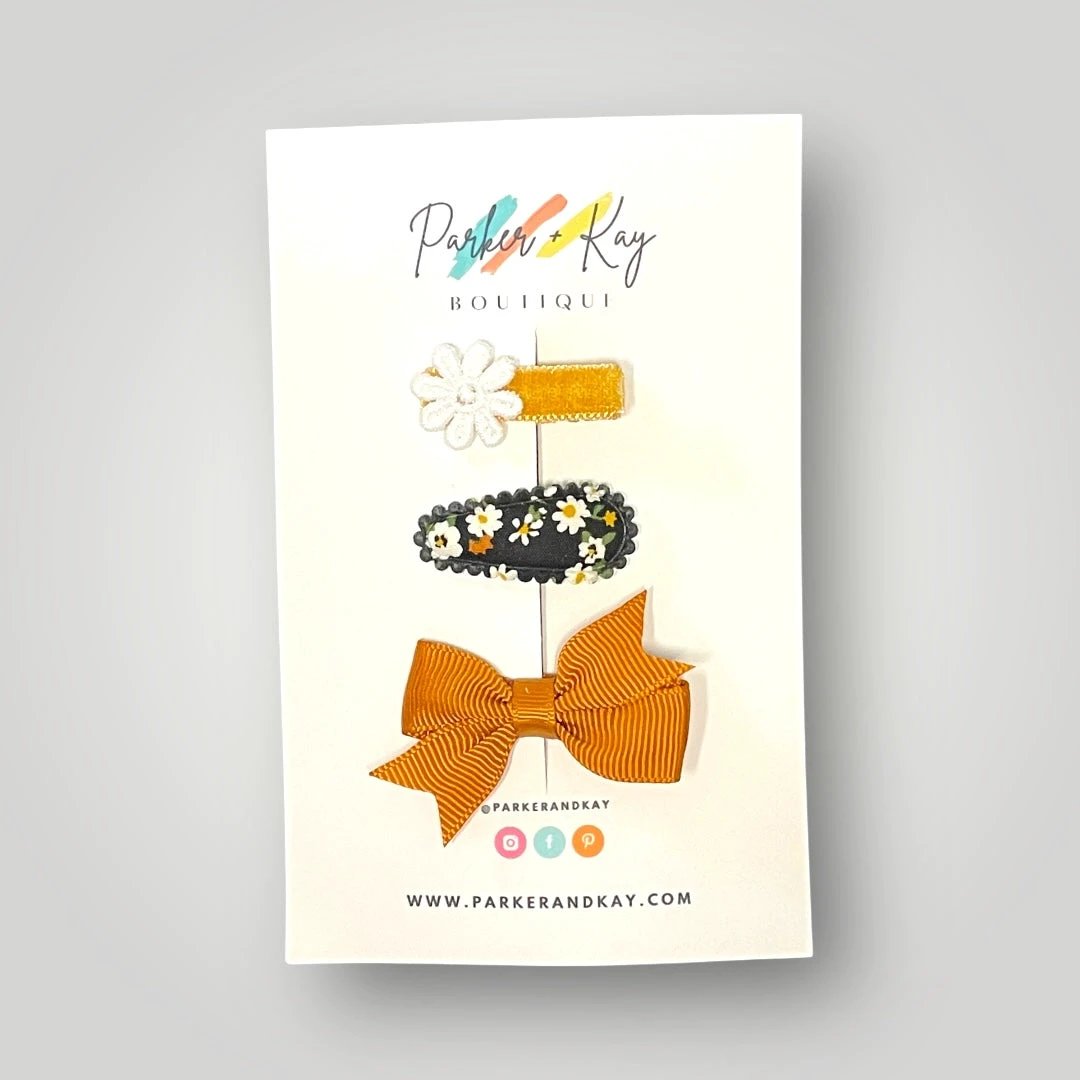 Baby 3-Piece Hair Clips Variety Set by Parker + Kay Creative