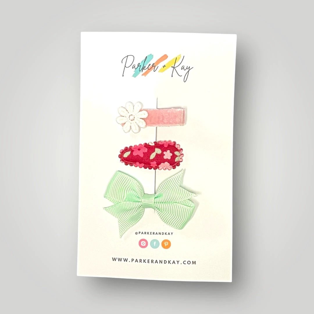 Baby 3-Piece Hair Clips Variety Set by Parker + Kay Creative