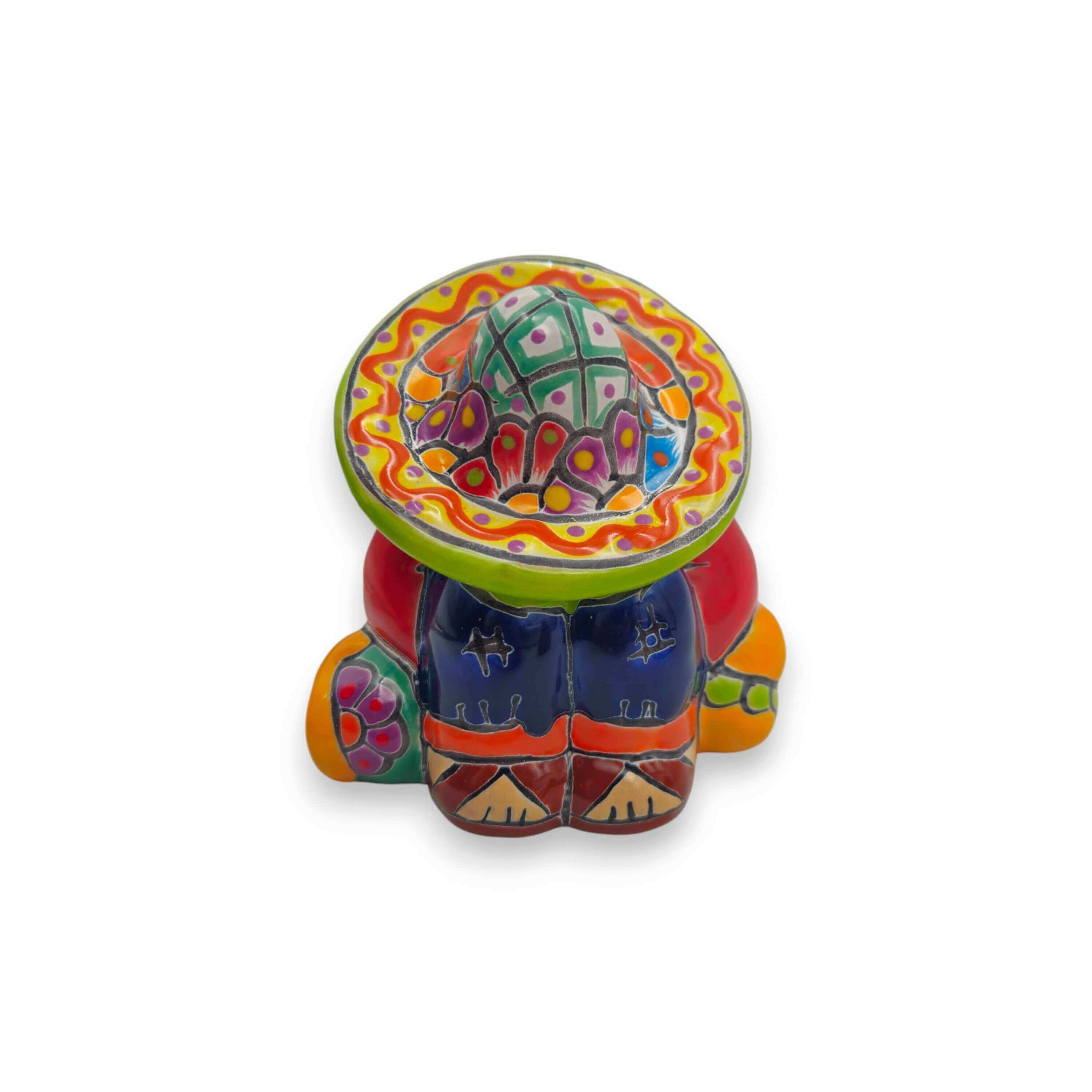 Handmade Talavera Panchito | Colorful Sleeping Man Figurine