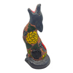 Talavera Howling Coyote Statue | Handmade Mexican Desert Animal Decor