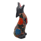 Talavera Howling Coyote Statue | Handmade Mexican Desert Animal Decor