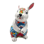 Talavera Bunny Statue | Colorful Hand-Painted Mexican Rabbit Decor