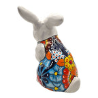 Talavera Bunny Statue | Colorful Hand-Painted Mexican Rabbit Decor