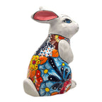 Talavera Bunny Statue | Colorful Hand-Painted Mexican Rabbit Decor