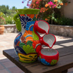 Colorful Talavera Tabletop Fountain | Mexican Folk Art Decor