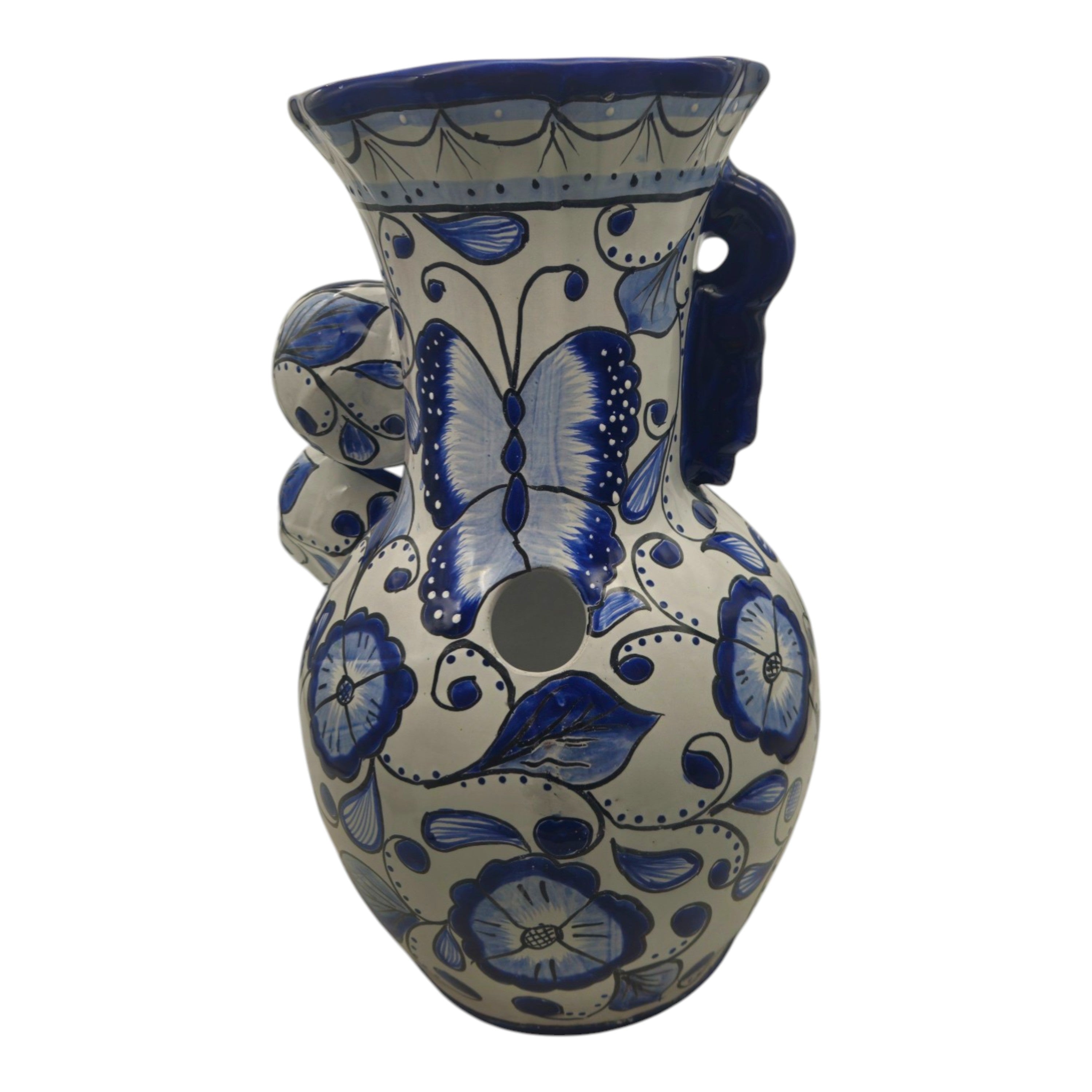 Handmade Talavera Fountain | Blue and White Mexican Ceramic Decor