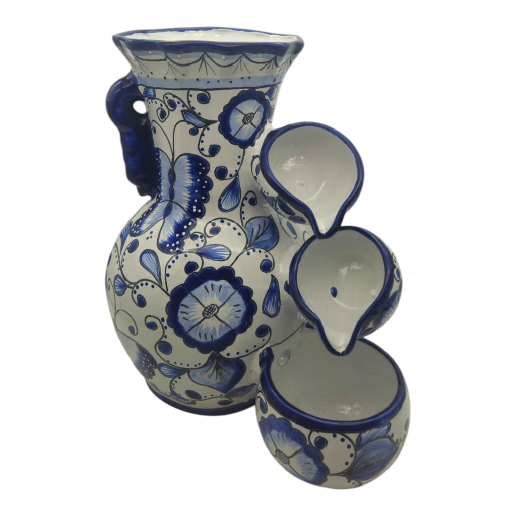 Handmade Talavera Fountain | Blue and White Mexican Ceramic Decor