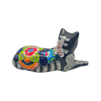 Talavera Cat Statue | Day of the Dead Mexican Ceramic Decor
