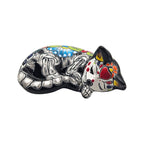 Talavera Sleeping Cat Figurine | Hand-Painted Mexican Decor