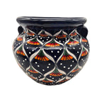 Blue Peacock Talavera Pot | Hand-Painted Mexican Ceramic