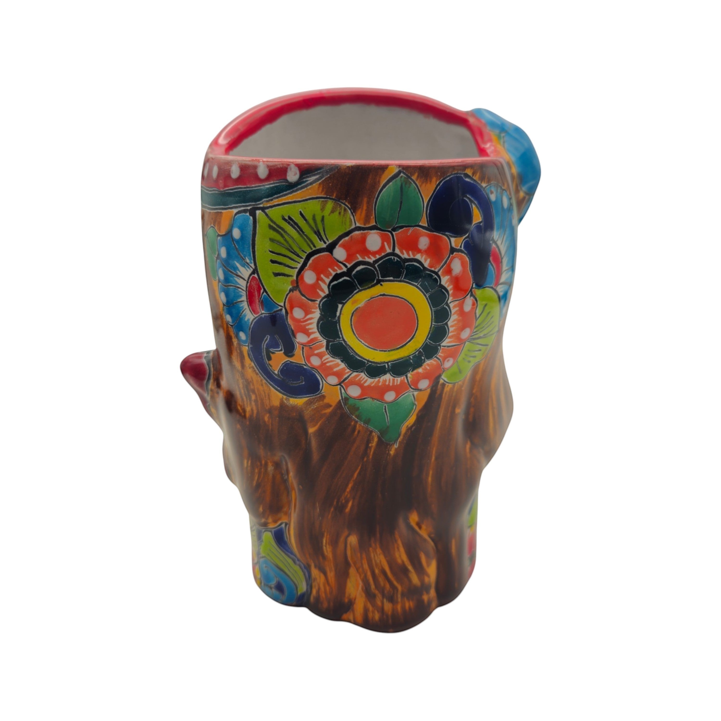 Talavera Butterfly Skull Planter | Handcrafted Day of the Dead Ceramic Pot