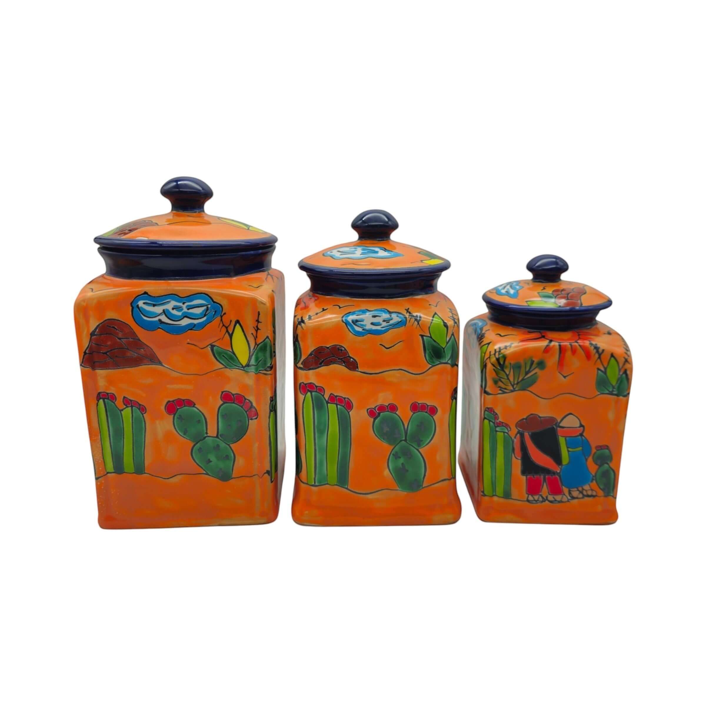 Talavera Canister Set | Colorful Handmade Panchito Pottery