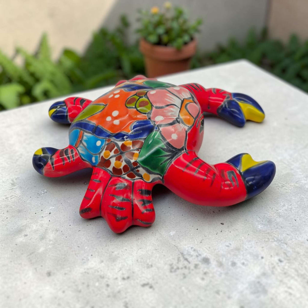 Talavera Crab Sculpture | Vibrant Handcrafted Mexican Art