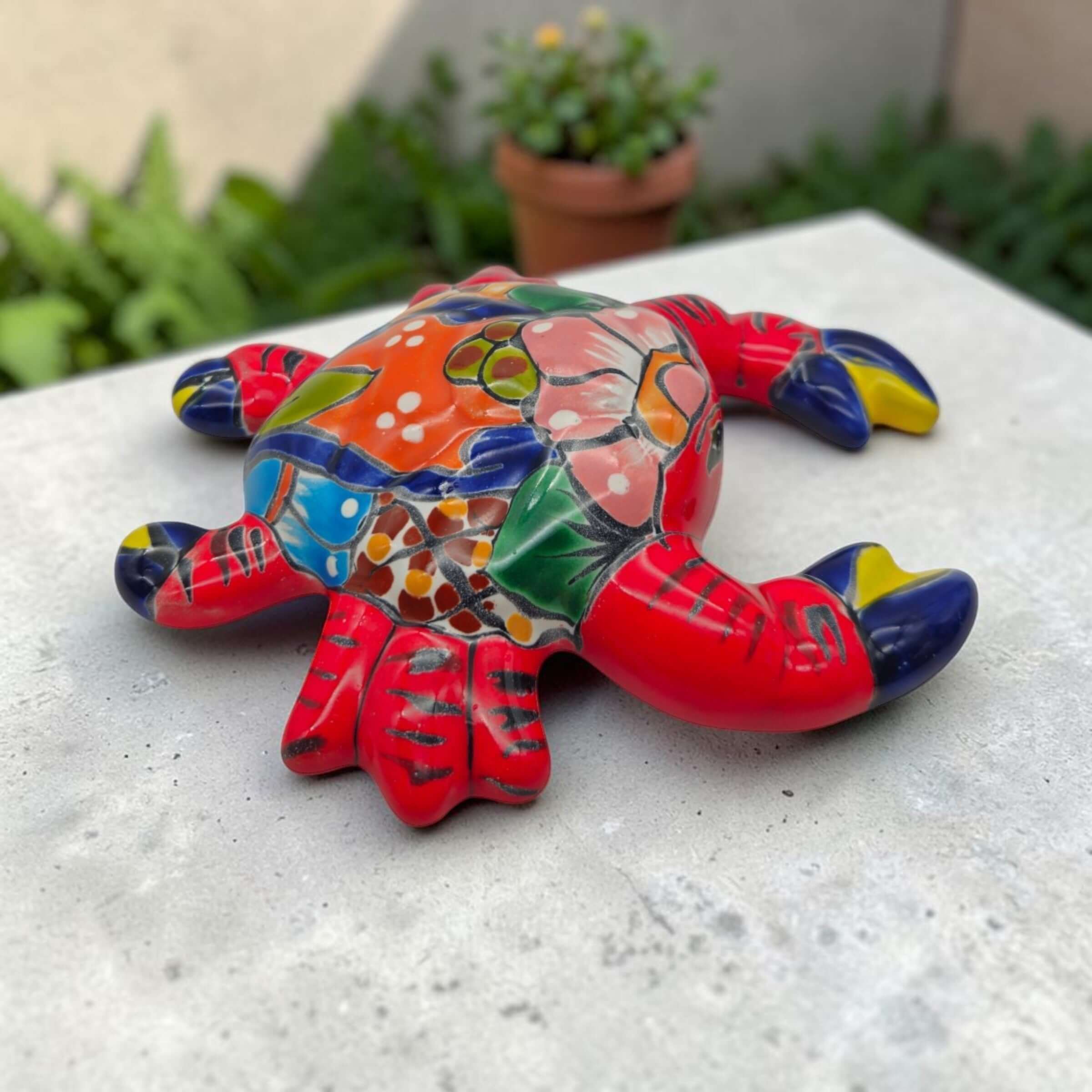Talavera Crab Sculpture | Vibrant Handcrafted Mexican Art