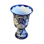 XL Talavera Planter | Hand-Painted Blue Pedestal Flower Pot