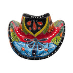 Small Talavera Sombrero Planter | Hand-Painted Cowboy Hat Decor
