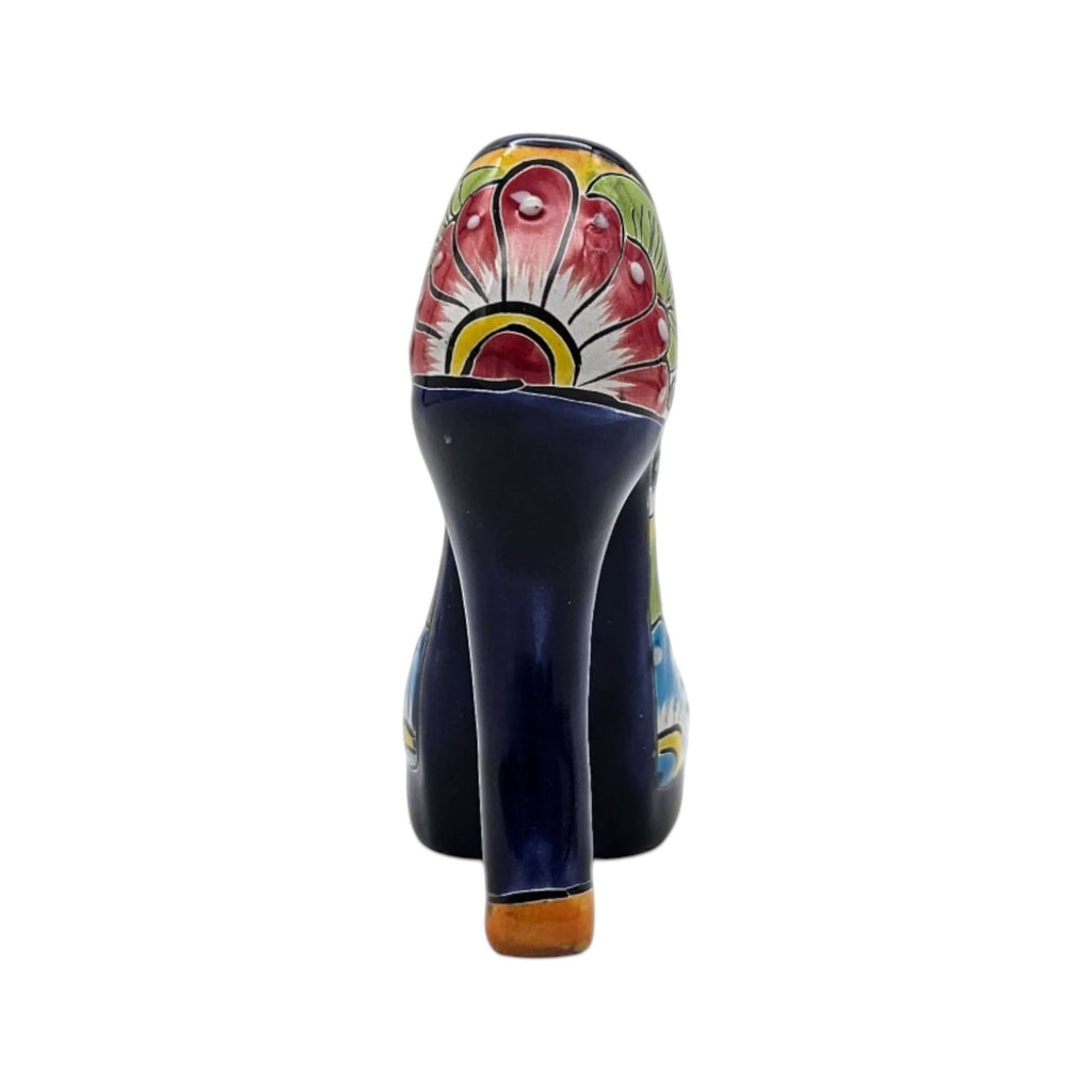 Talavera High Heel Statue | Colorful Handmade Mexican Decor