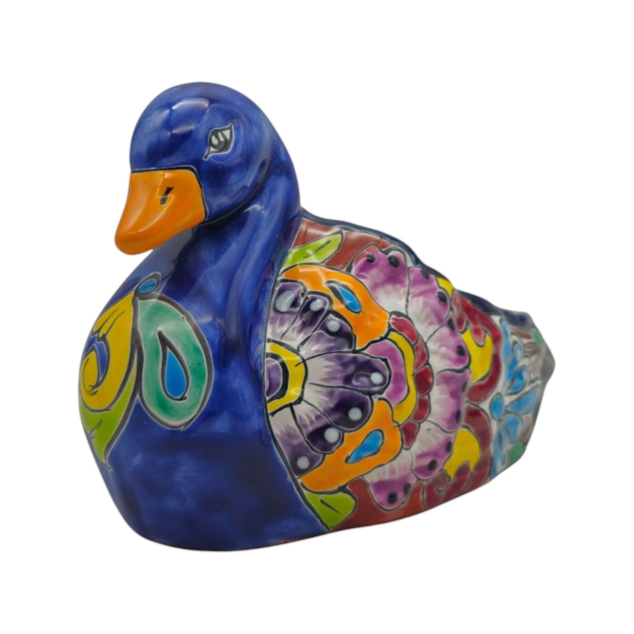 Colorful Talavera Duck Planter | Hand-Painted Mexican Succulent Pottery Art
