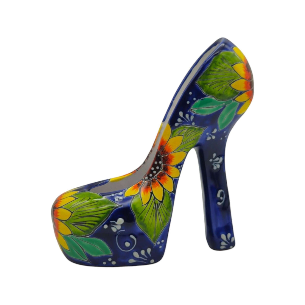 Colorful Talavera High Heel Statue | Handmade Mexican Home Decor