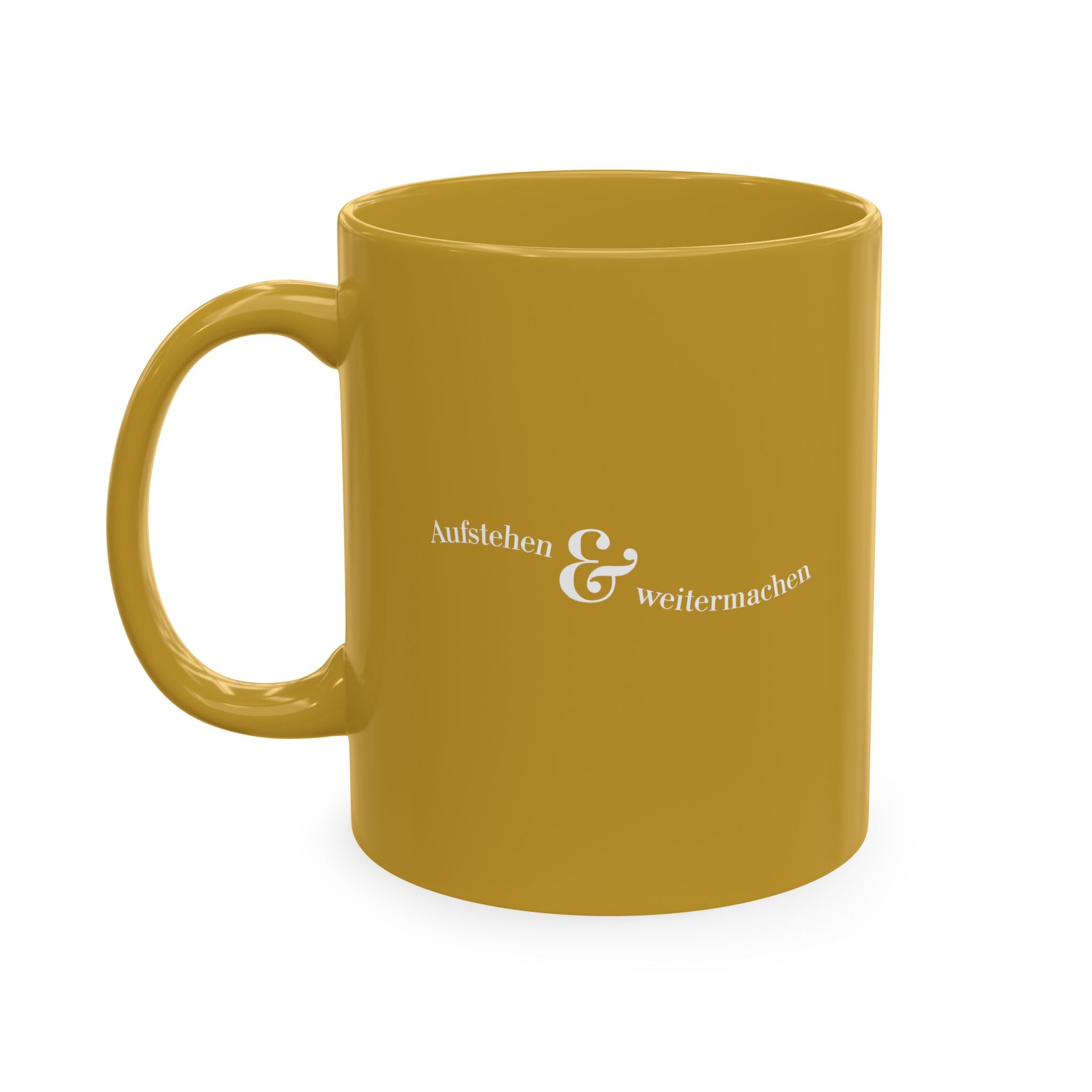 Aufstehen und weitermachen Minimalist Mug, Ceramic Mug for mental health