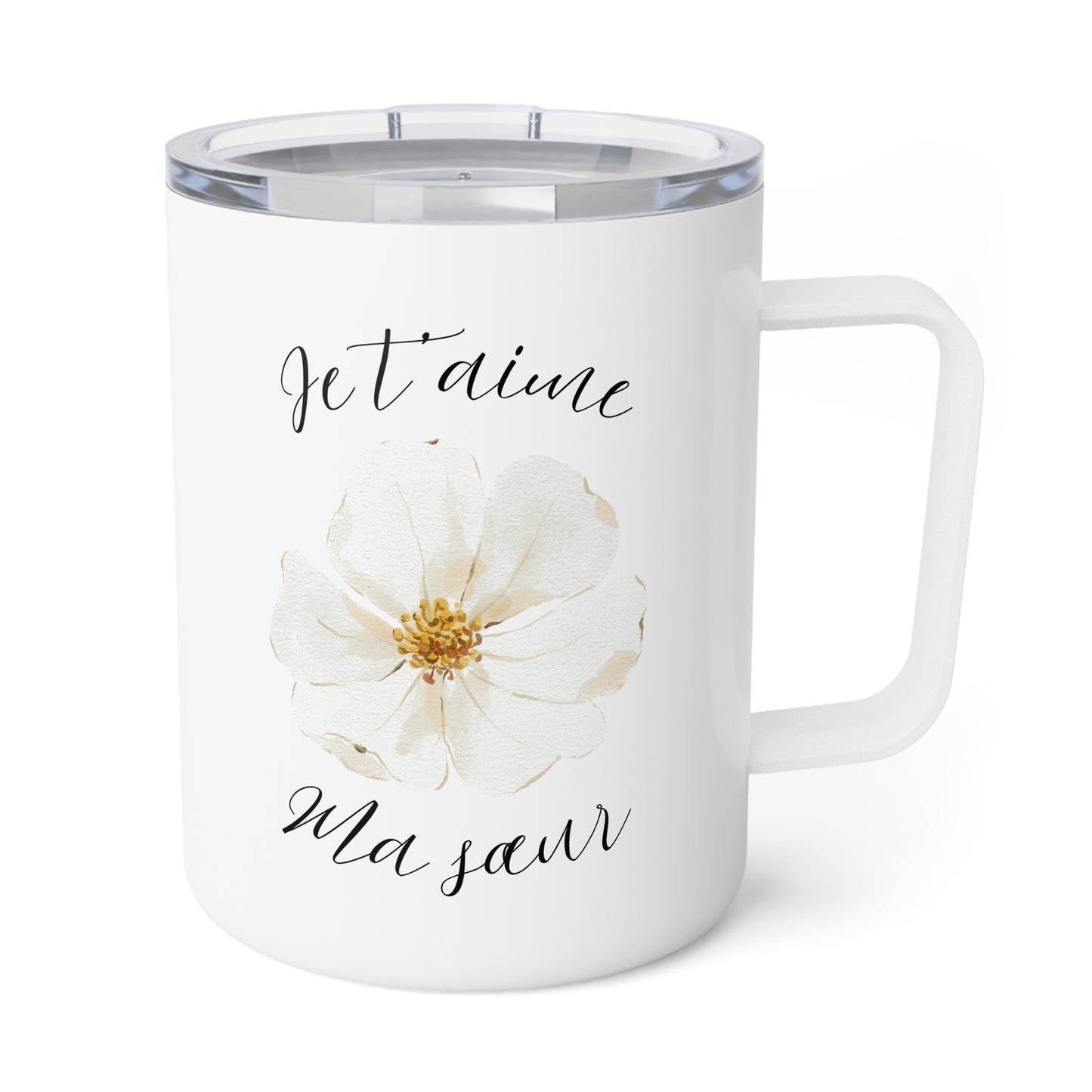 Tasse à café isolée Je t'aime Ma sœur