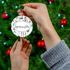 Joyeuse fêtes Ceramic Ornament (Happy Holidays) - French by Printify