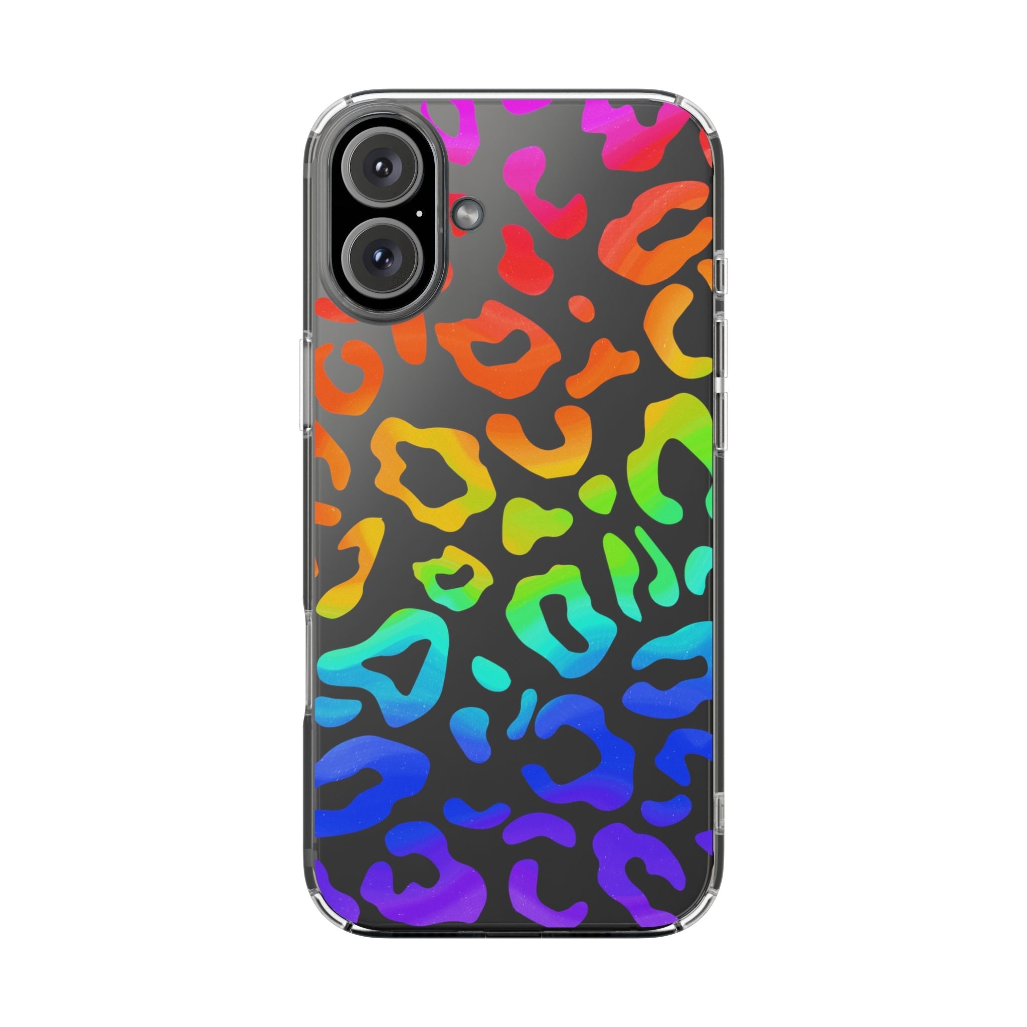 Bespattered Facade Watercolor Rainbow Leopard Clear Case
