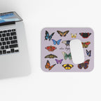 Dusty lavender French Papillons Butterfly Mouse Pad – Vintage Botanical Desk Mat
