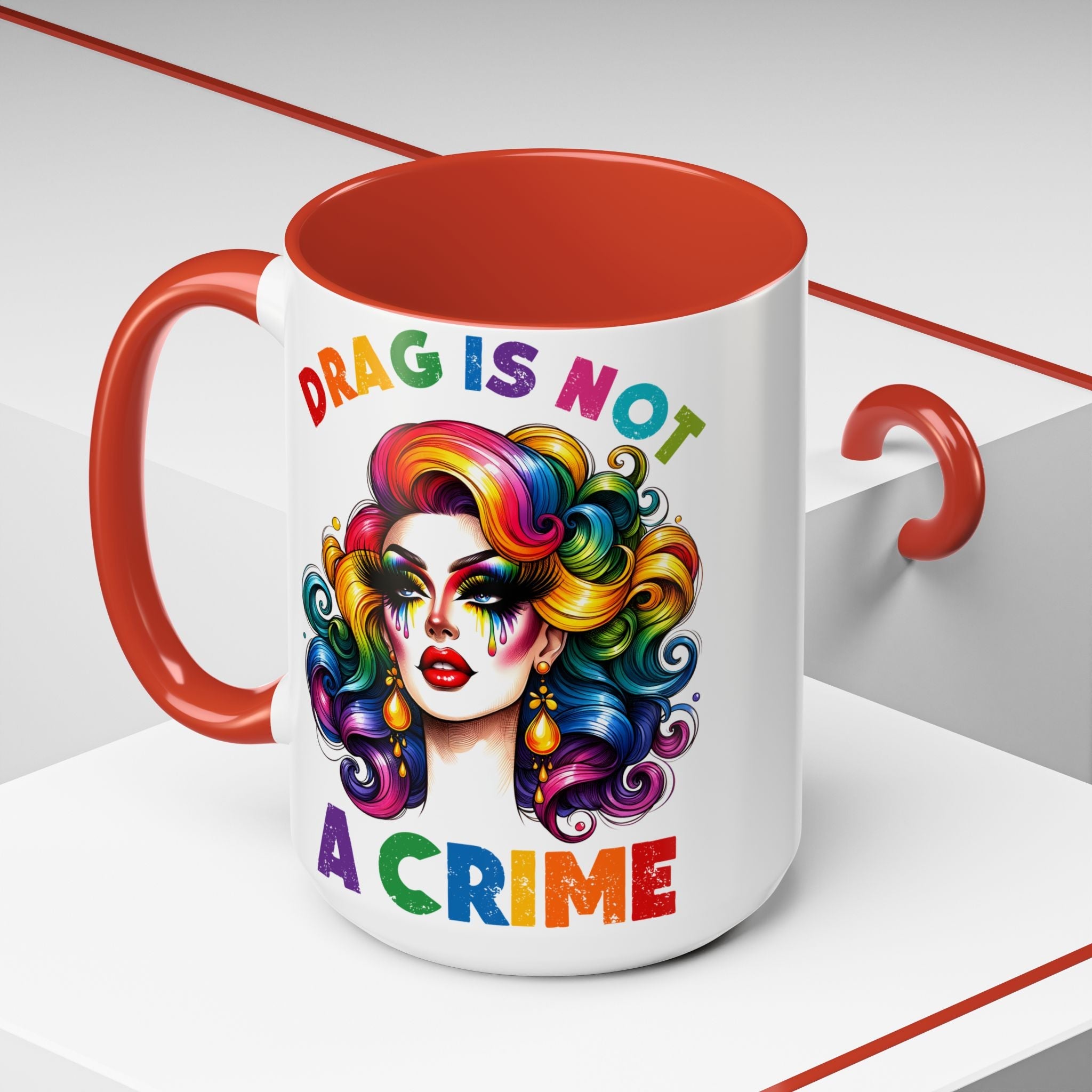 Bespattered Facade Rainbow Drag Is Not a Crime Diva Mug | Eight Colors | 11oz or 15oz