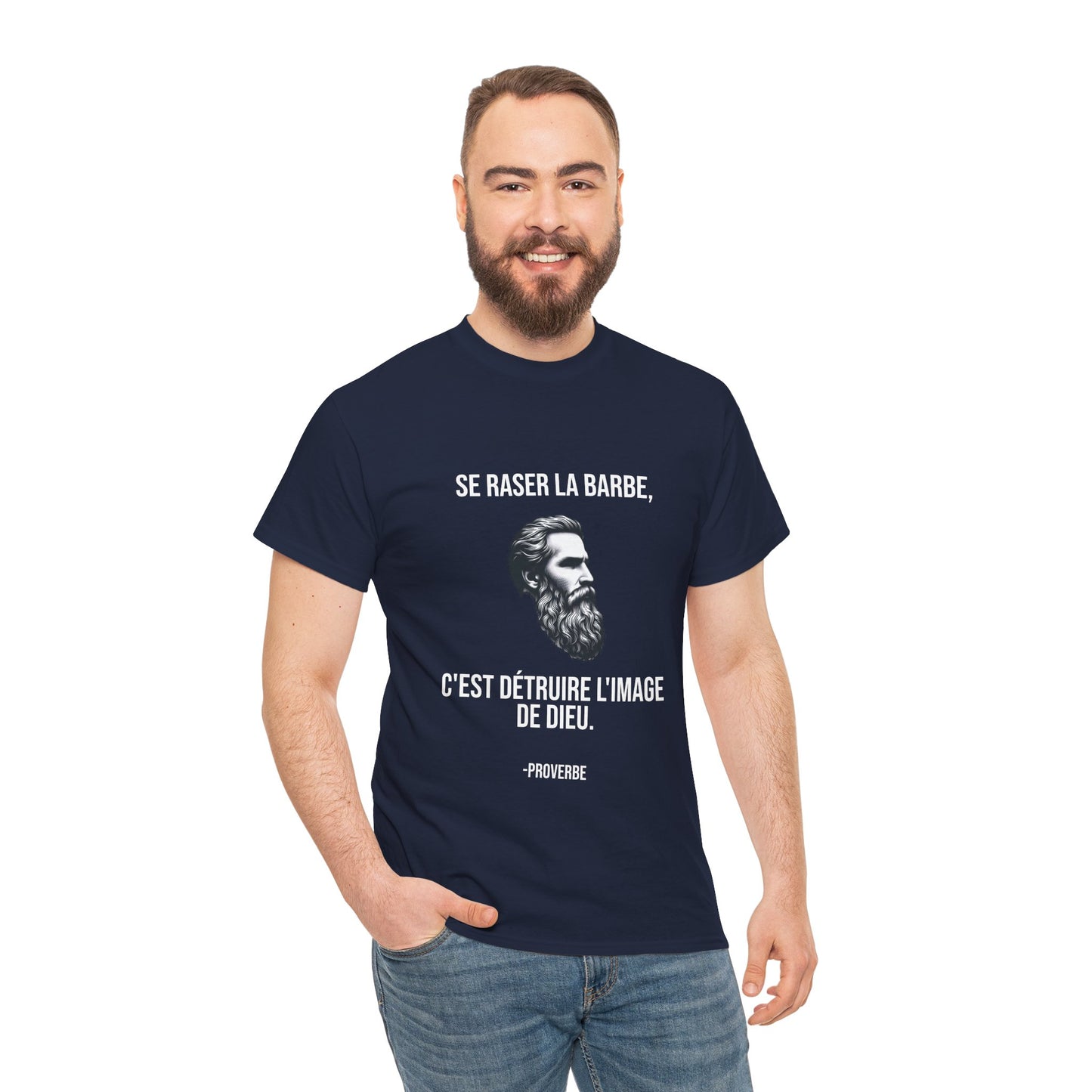 Se raser la barbe French proverb Tee