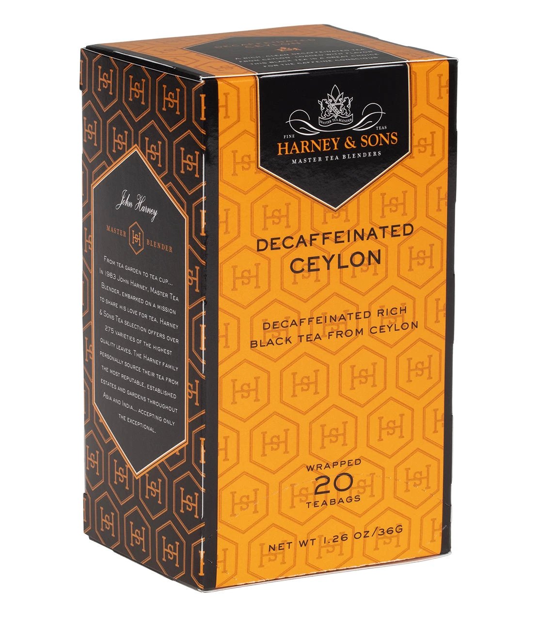 Decaf Ceylon, Box of 20 Premium Teabags by Harney & Sons Fine Teas