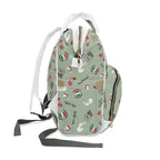 Italian chic Pattern Diaper Backpack with espresso, scooter, Italian flag, and Italian phrases