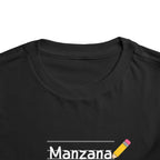 Manzana Apple and Pencil Toddler Tee Shirt by Printify
