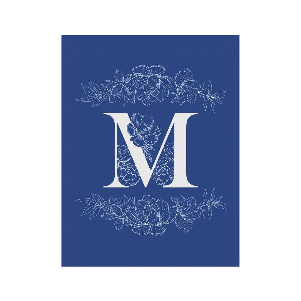 Elegant Personalized initial letter Garden Banner with Floral Design - La Vie Bien - custom garden - Custom letter banner