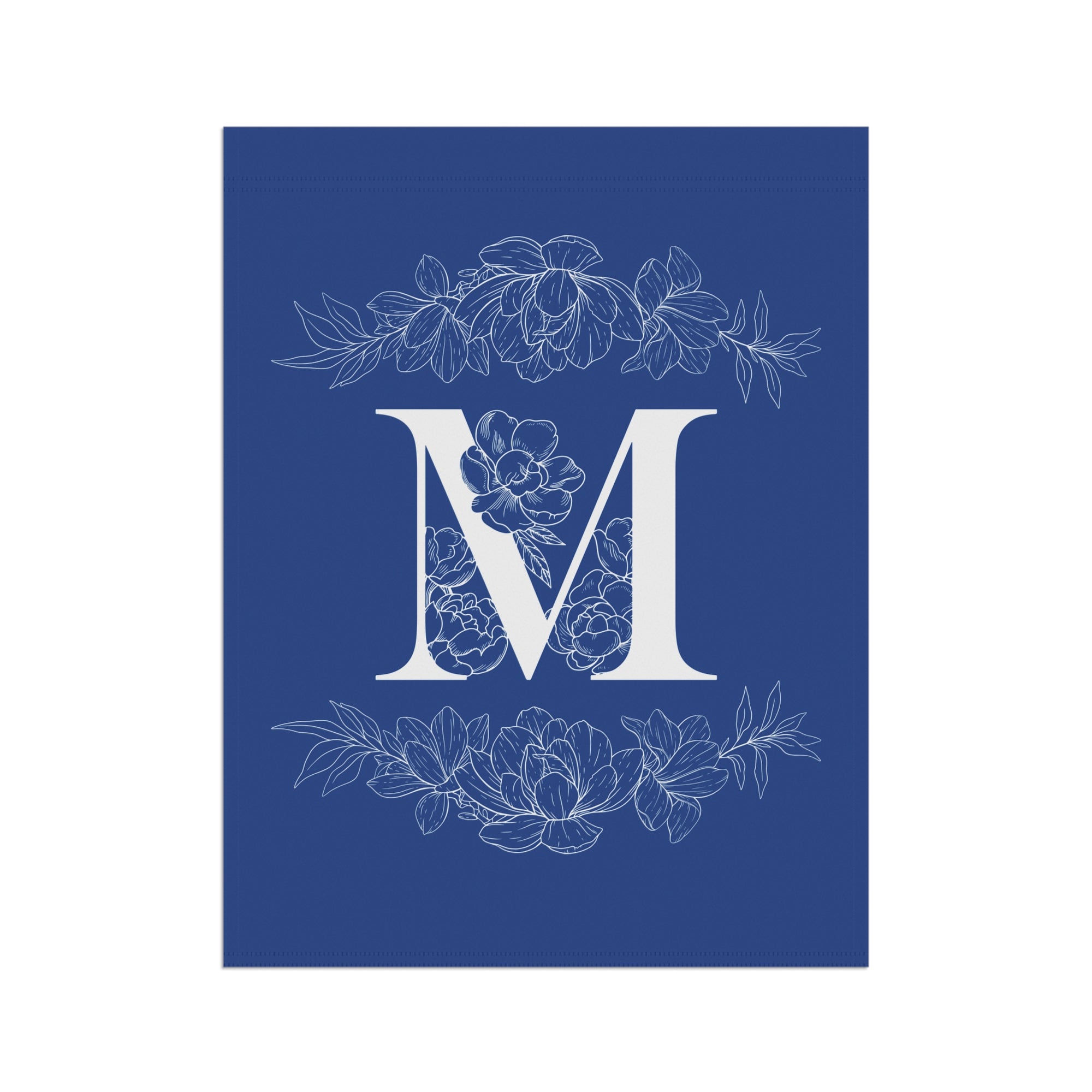 Elegant Personalized initial letter Garden Banner with Floral Design - La Vie Bien - custom garden - Custom letter banner