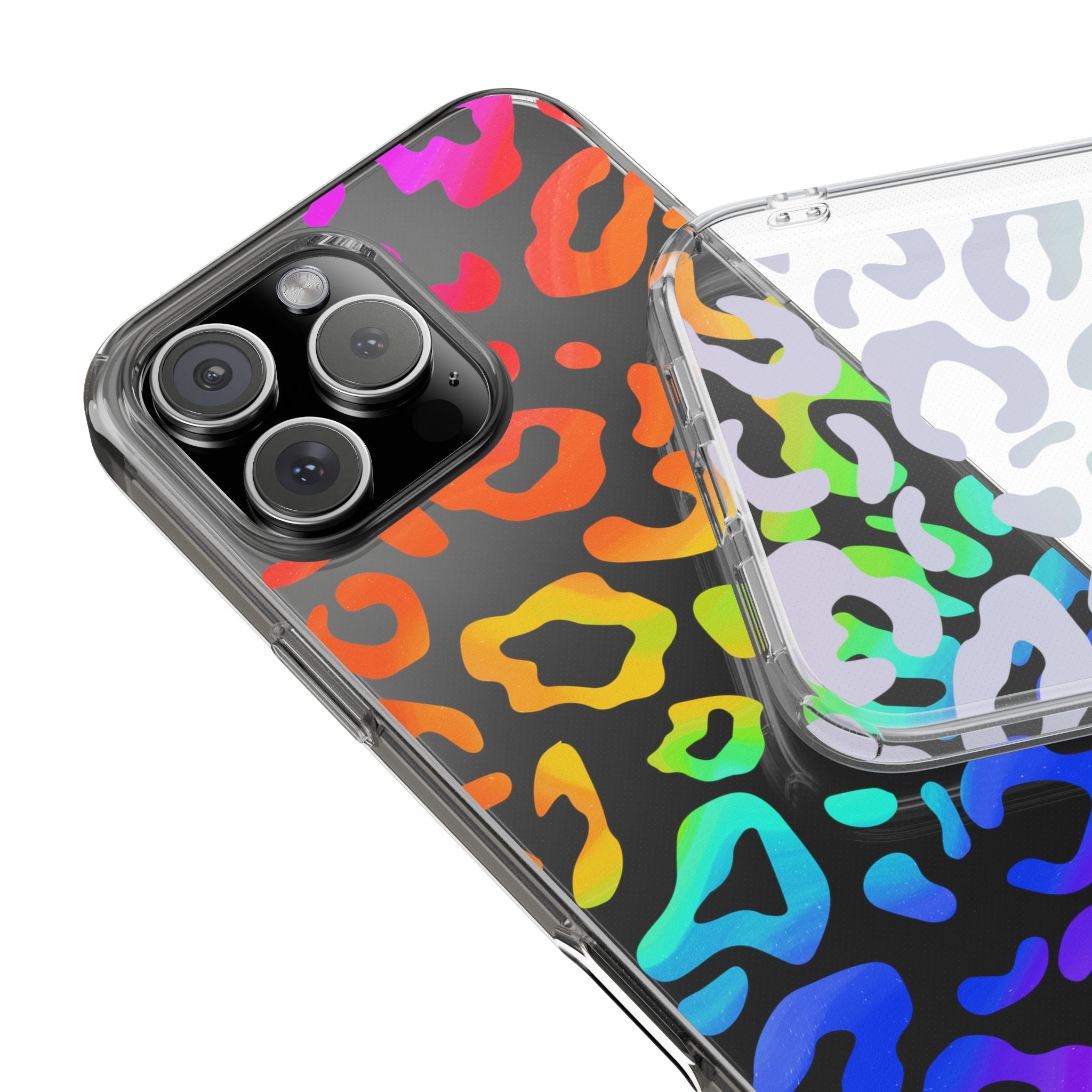 Bespattered Facade Watercolor Rainbow Leopard Clear Case