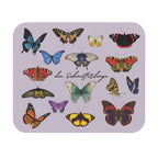 die Schmetterlinge German Butterfly Mouse Pad in dusty purple – Vintage Botanical Desk Mat