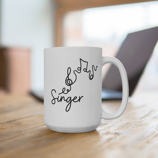 Ceramic singer music notes Mug 15oz.