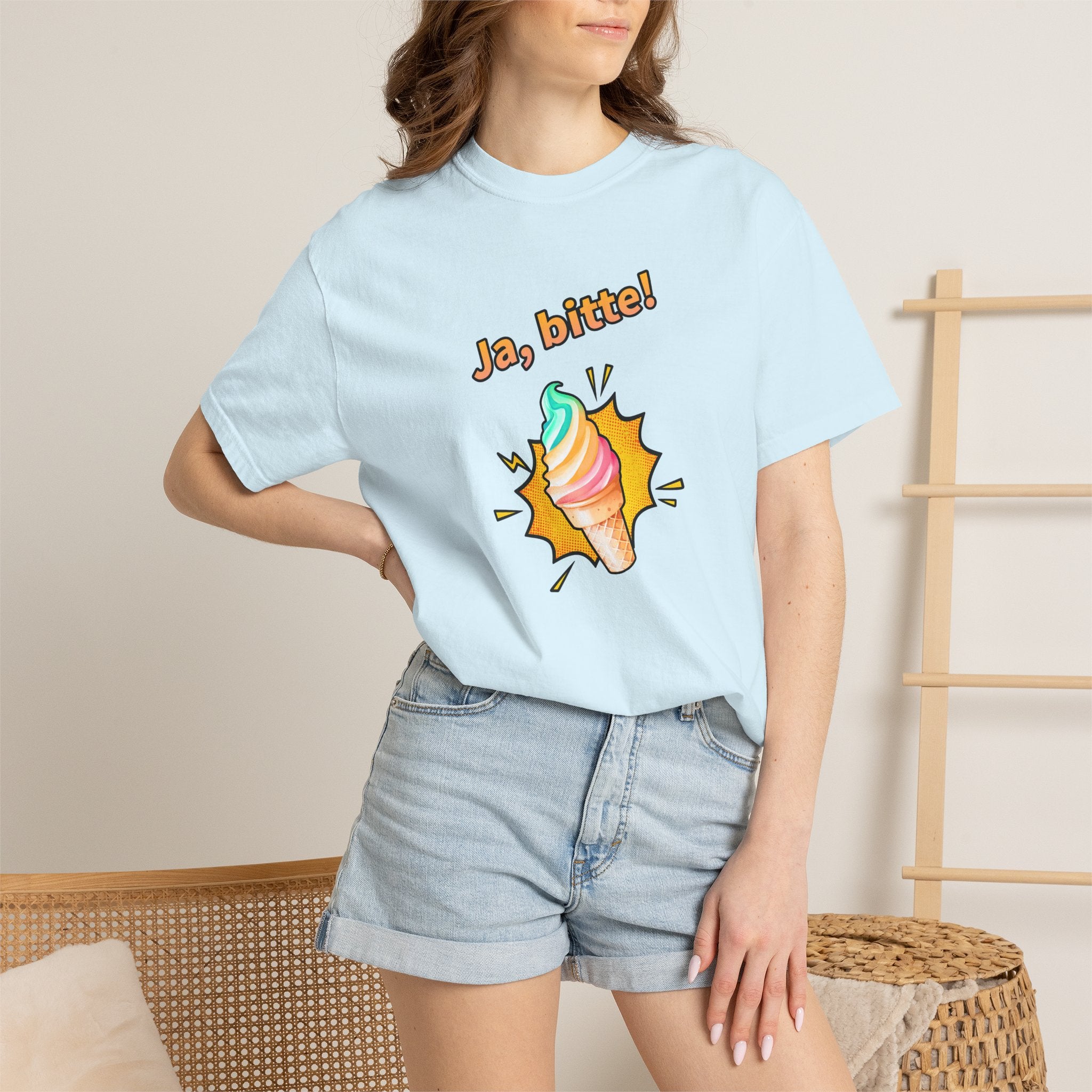 Ja Bitte! Rainbow Soft Serve Ice Cream German T-Shirt