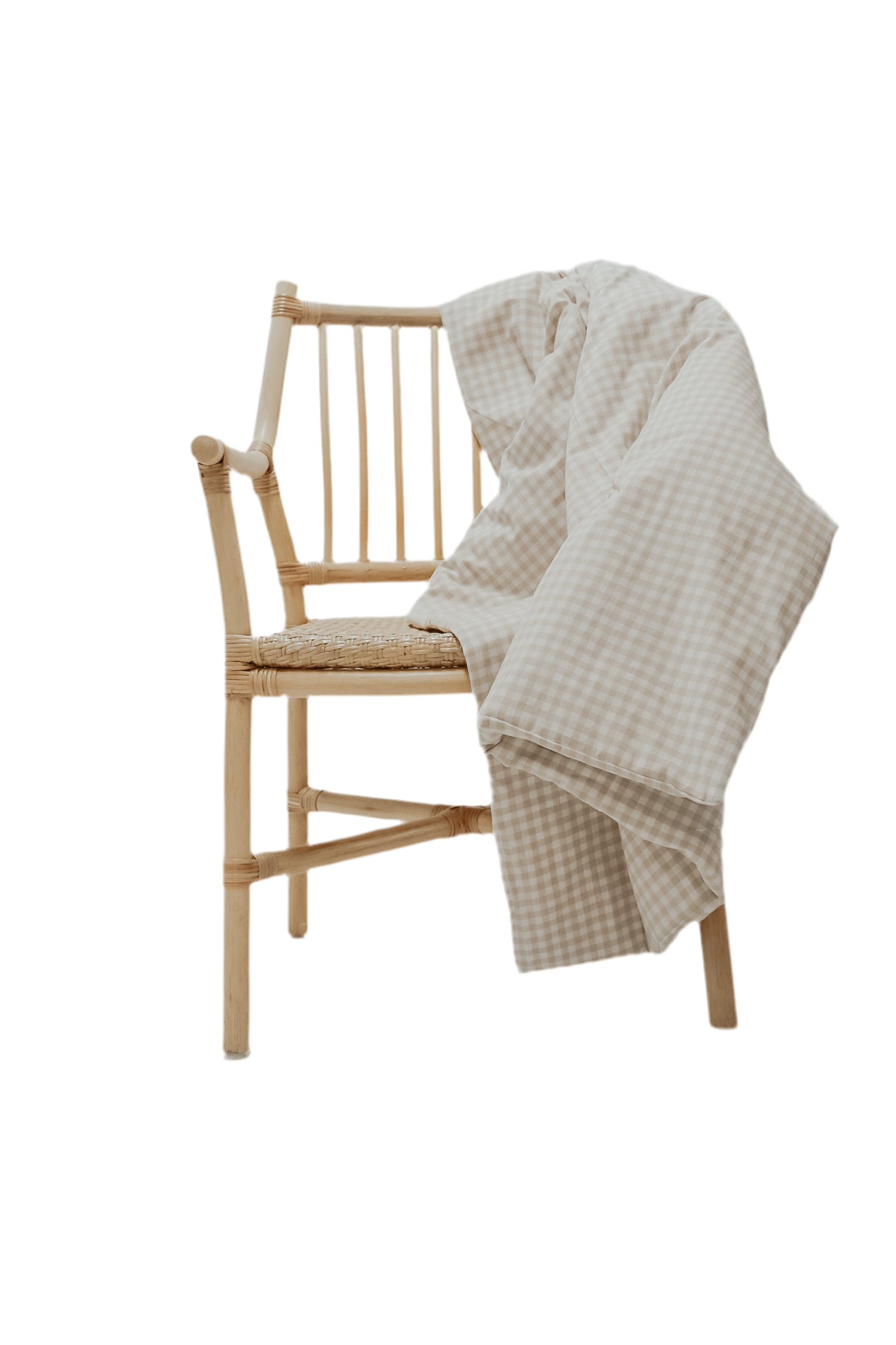 Haven Beige Gingham Crib Quilted Blanket