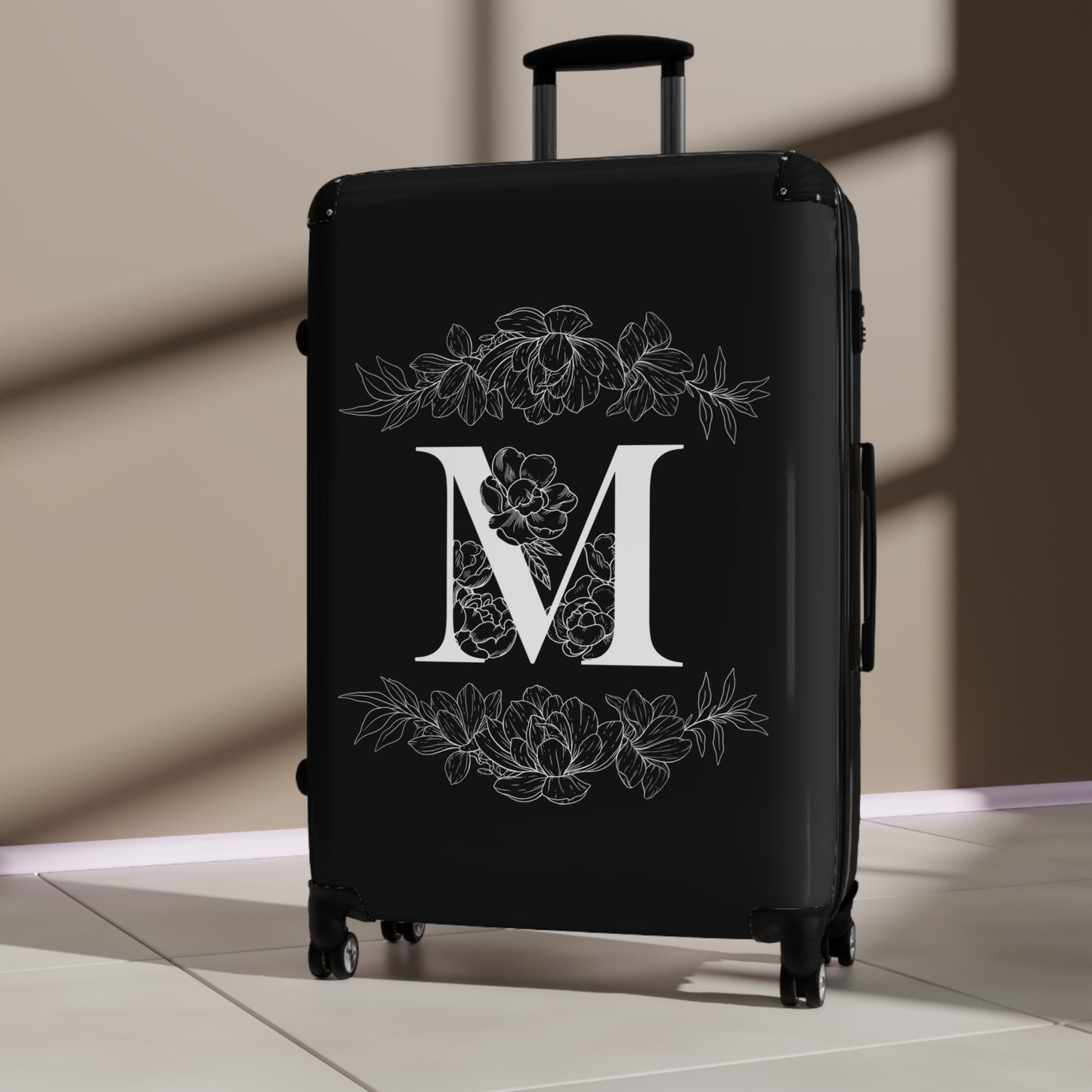 Personalized Floral Monogram Suitcase