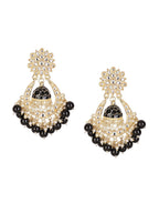 Shining Diva Black Classic Chandbalis Earrings