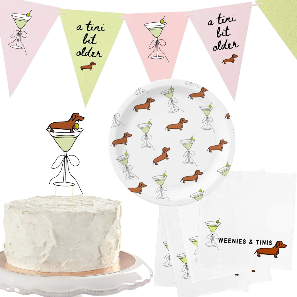 Sweet Paws x Five Dot Post "Weenies and Tinis" Pawty Pack 18 pc set by Five Dot Post