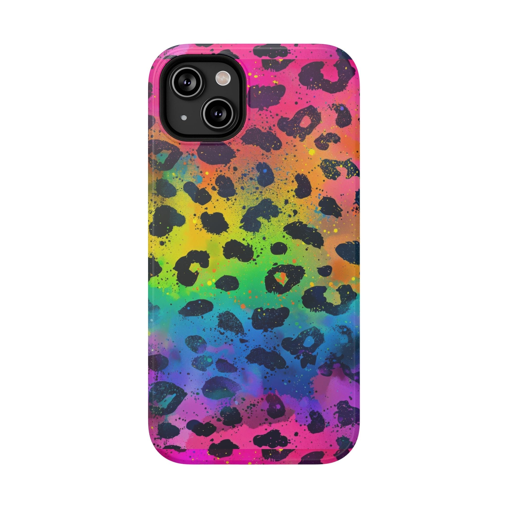 Bespattered Facade Neon Leopard Impact-Resistant Case