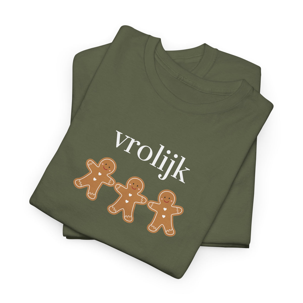 Vrolijk Gingerbread Trio Tee — Dutch Holiday Christmas Cookie Shirt