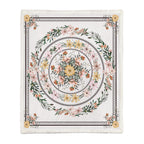 Chinese Floral Flannel Blanket – Soft Printed Throw in Multiple Sizes