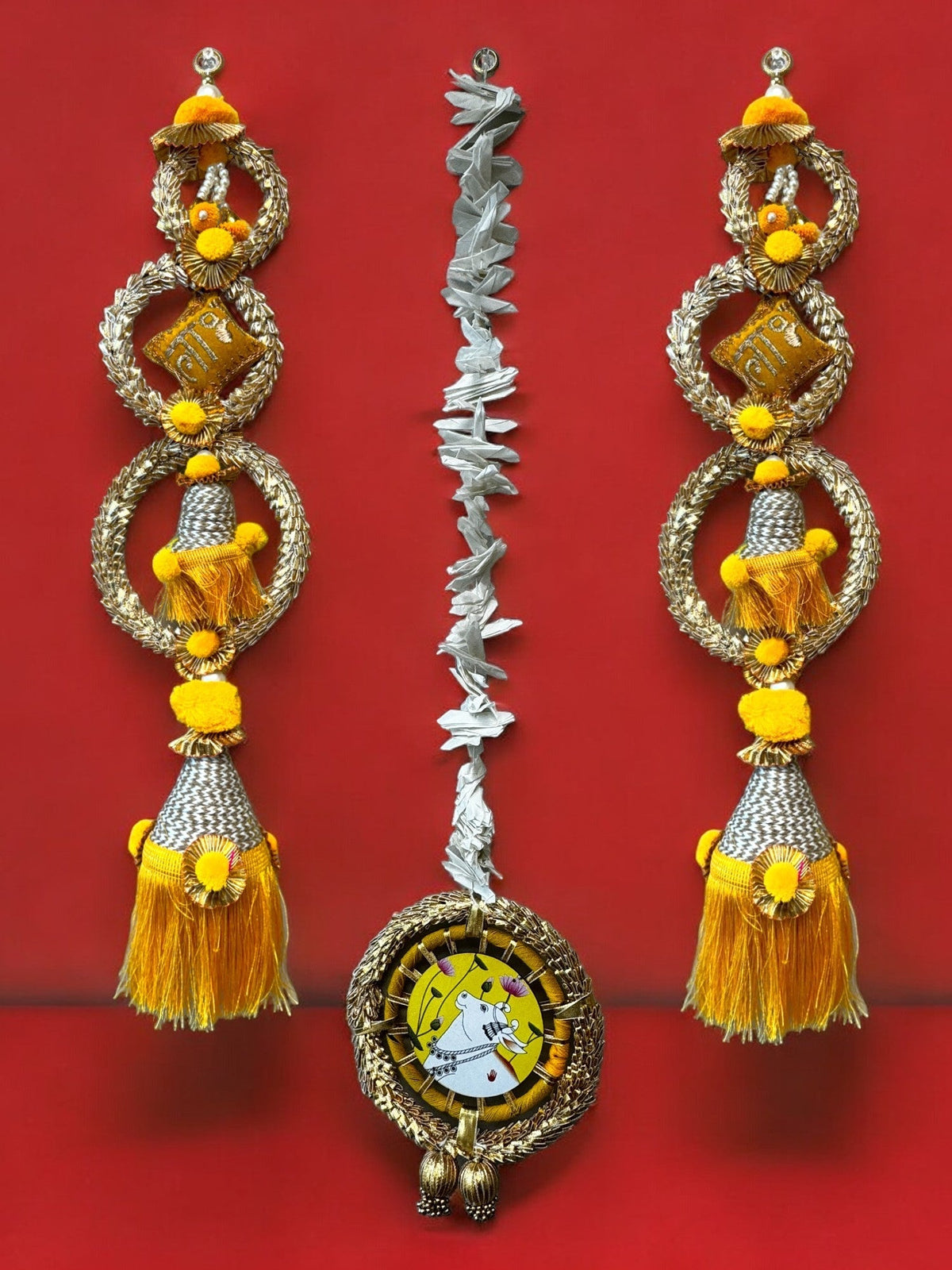 24" Long Shubh Labh Lari, Set of 2 Festive Decor La Vie Bien 24" Long Shubh Labh Lari, Set of 2