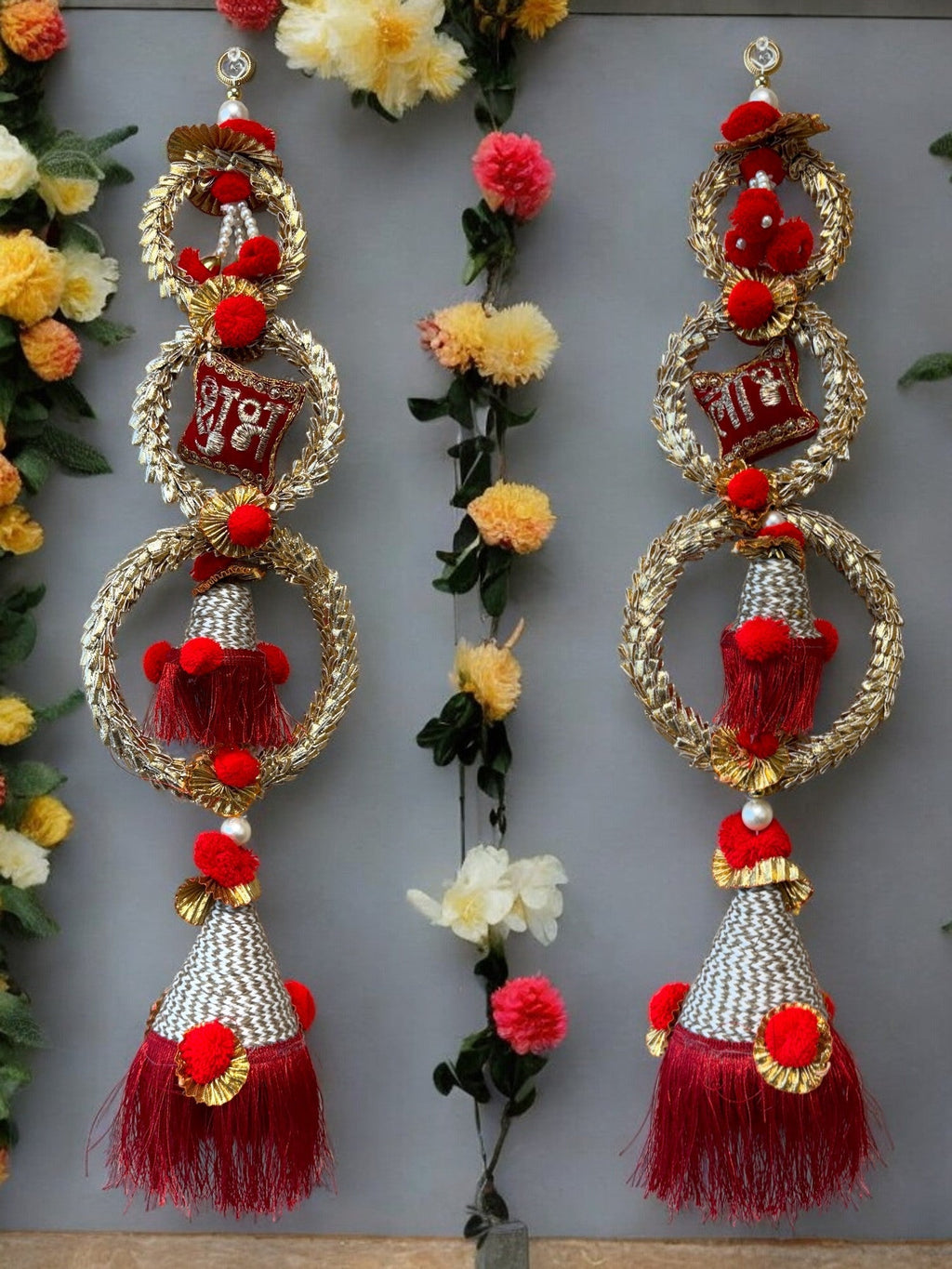 24" Long Shubh Labh Lari, Set of 2 Festive Decor La Vie Bien 24" Long Shubh Labh Lari, Set of 2