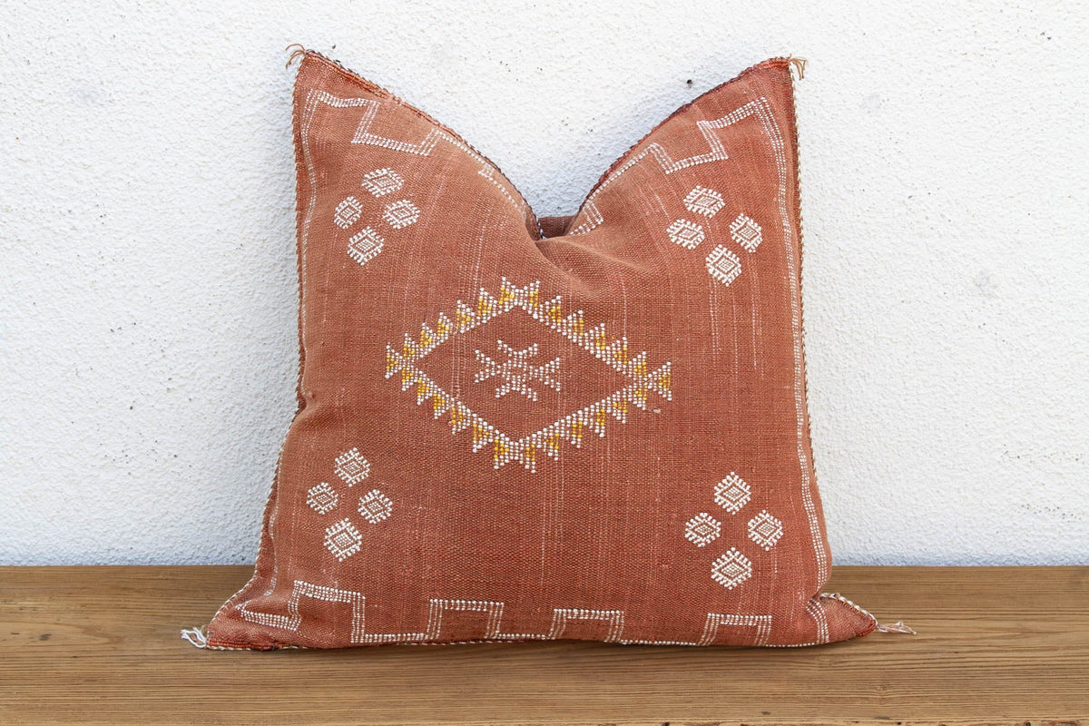 24" Sienna Chevron Moroccan Silk Pillow Throw Pillow La Vie Bien 24" Sienna Chevron Moroccan Silk Pillow