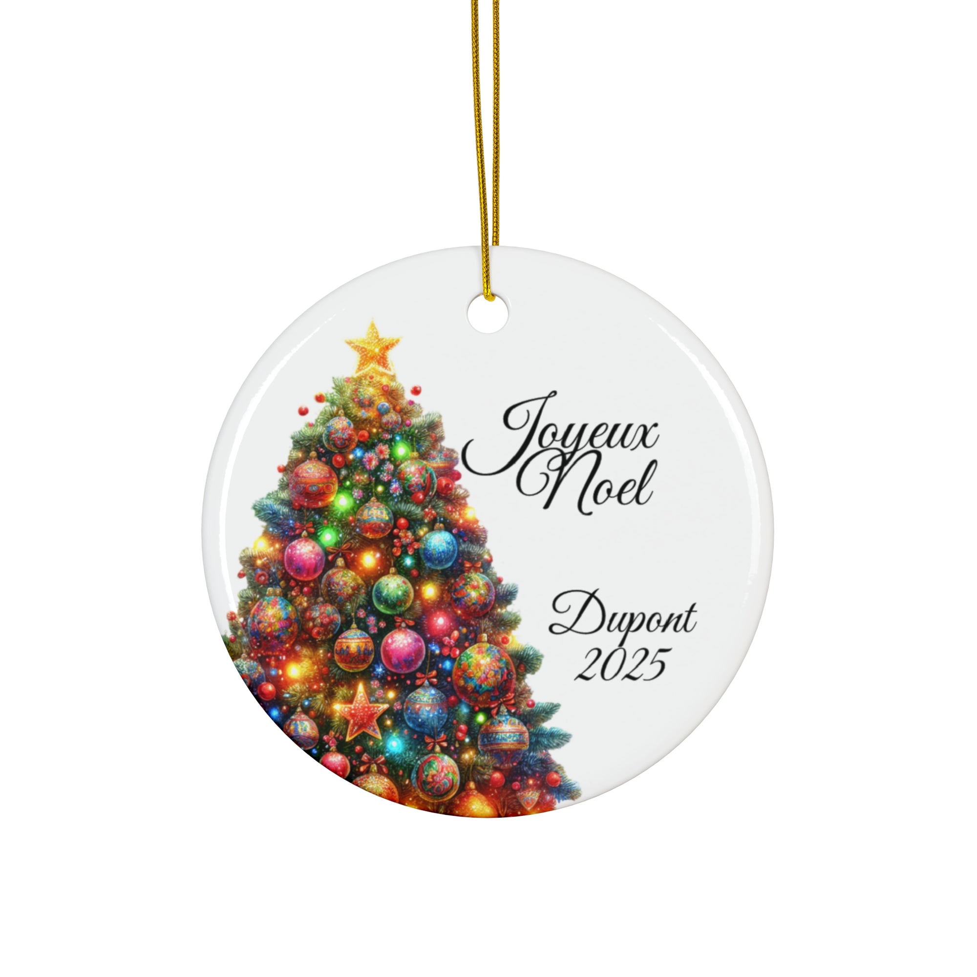 Personalized 2025 Joyeux Noel Ceramic Ornament